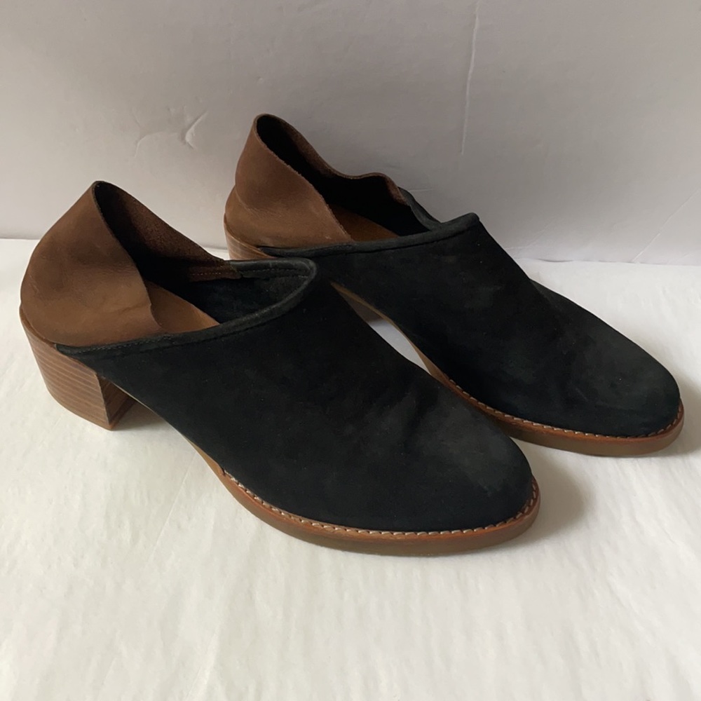 All Black Suede Colorblock Booties